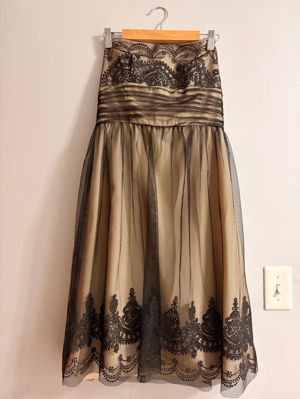 David's Bridal Beige Satin Lining Dress